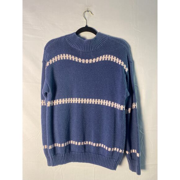 Vintage 80s-90s Nuovo Purple Pastel Snowflake Knit Sweater Pullover Crewneck M - Picture 2 of 3